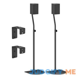 Speaker Stand Pair for Samsung Rear Speaker Stands and Wall Mount - Height Adjustable Extend 33" to 42" Floor Speaker Stand for HW-Q990C and More