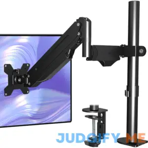 Suptek Single Monitor Mount Stand-Height Adjustable Gas Spring Monitor Arm Desk Mount for Computer Screen 17 to 27 inches