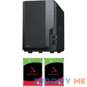 Synology 8TB DiskStation DS223 2-Bay NAS Enclosure Kit with Seagate IronWolf NAS Drives (2 x 4TB)