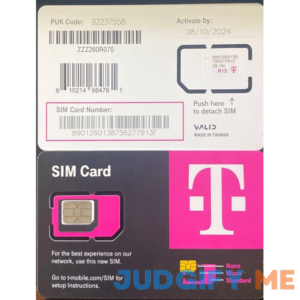 T-Mobile sim Card R15 5G 4G LTE TMobile Triple Cut Nano Micro 3 in 1 ULTIMATE TMO Starter pack with Simbros Simkey to remove The sim tray