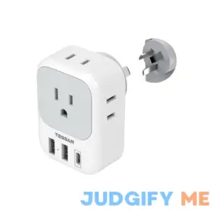 TESSAN Australia Travel Adaptor with 4 American Outlets 3 USB Charger