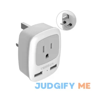 TESSAN UK Adapters for Travel Ireland Hong Kong Plug Adapter with 2 USB