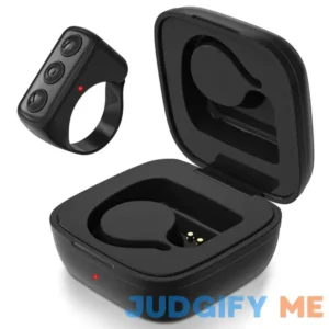 TIK TOK Wireless Page Turner Tiktok Scrolling Button Ring Fingertip Bluetooth Remote Control with Charging Case for iPhone Android ipad Cell Phone