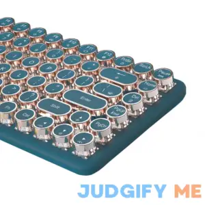 TISHLED Typewriter Keyboard Wireless 2.4GHz/Bluetooth/USB-C Wired Mechanical Gaming Keyboard with Gold LED Backlit 84-Key NKRO Hot Swappable Green