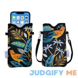 Tainada Men Women Neoprene Phone Sleeve Pouch Case Bag with Crossbody Strap/Neck Lanyard for iPhone 15/14 Pro Max