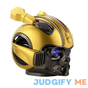 Techoboom Bumblebee Helmet Portable Wireless Bluetooth Dual Built-in Speaker with Blue Eyes Effect Classic Style