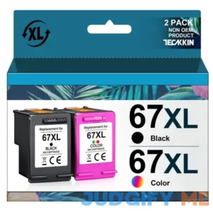 Teckkin 67 Xl Ink Cartridges Black/Color Combo Pack Replacement for Hp Ink 67 67 Xl for Hp Desk Jet 2700 2700e 2755e 275