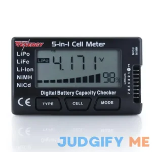 Tenergy 5-in-1 Battery Meter Intelligent Cell Meter Digital Battery Checker Battery Balancer