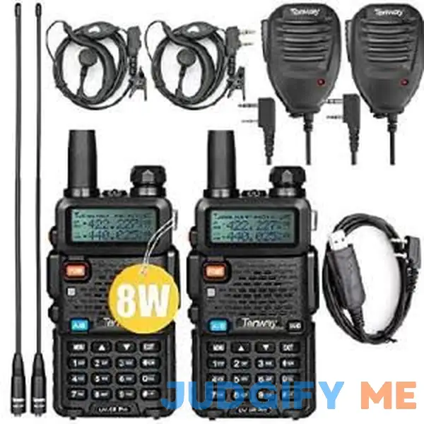 Tenway Ham Radio UV-5R Pro 8W Dual Band Two Way Radio with Handheld Speaker Mic and Antenna 2Pack and Programming Cable Tenway Ham Radio UV-5R Pro 8W Dual Band Two Way Radio with Handheld Speaker Mic and Antenna 2Pack and Programming Cable