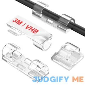 TidyHelper Adhesive Cable Clips Clear Upgraded Wire Holders for Wall Strong Cord Organizer Under Desk