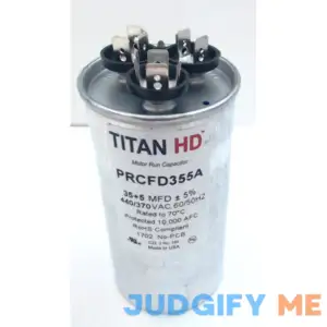 Titan HD PRCFD355A 35/5 MFD Round Dual Motor Run Capacitor
