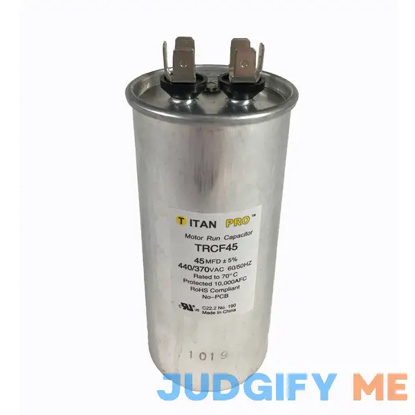 Titan Pro TRCF45 45 MFD Round Motor Run Capacitor Titan Pro TRCF45 45 MFD Round Motor Run Capacitor