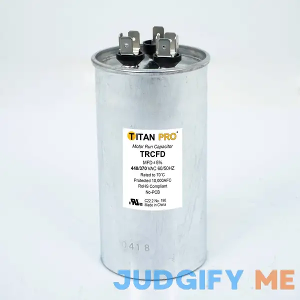 Titan Pro TRCFD805 80+5 MFD 440 V Round Run Capacitor Titan Pro TRCFD805 80+5 MFD 440 V Round Run Capacitor