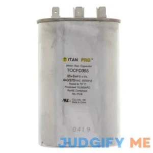 Titan Run Capacitor 35+5 MFD 440/370-Volt Oval TOCFD355