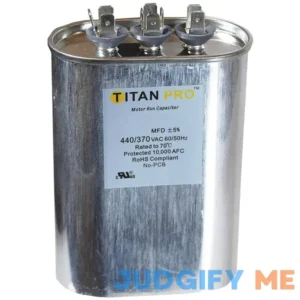 Titan Run Capacitor 60+5 MFD 440/370-Volt Oval TOCFD605