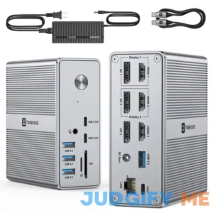 TobenONE DisplayLink Docking Station Triple Monitor with 120W Power Adapter