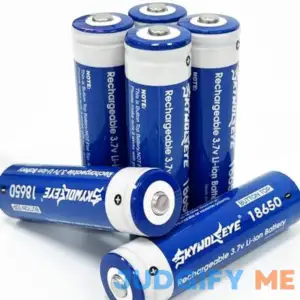 Tokeyla 6 Pack 3.7 Volt Button Top Rechargeable Batteries Use 18650 Battery Charger