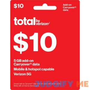Total by Verizon $10 Add-On Carryover Data Card