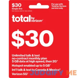 Total by Verizon - $30 Unlimited Talk & Text Monthly Plan [Digital]