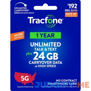 Tracfone - $192 Unlimited Talk & Text plus 24GB of Data 365-Day - Prepaid Plan [Digital]