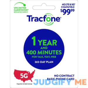 Tracfone $99.99 400 Minutes 1 Year Prepaid Card