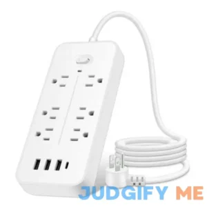 Travel Power Strip 4ft Flat Power Strip with USB Ports Plug Power Strip with 6 Outlets 4 USB Ports