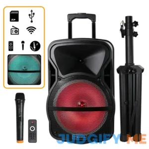 Trexonic Combination 12 Inch Bluetooth Portable Speaker and Tripod Stand with Re