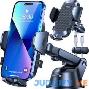 [True Military-Grade] Car Phone Holder【2024 Stronger Suction & Clip】 Universal Cell Phone Holder for Car Mount for Dashboard Windshield Air Vent