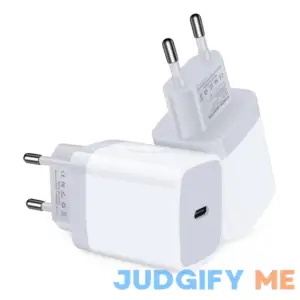 USB C Adapter European Plug Adapter 2-Pack Fast 20W Europe Travel Plug Power Adapter Type C Wall Chargers for iPhone 15 14 13 12 11 Pro Max XR XS