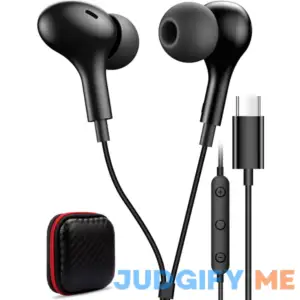 USB C Headphone for Samsung S23 FE S22 S21 S20 A53 A54 Wired Earbuds Magnetic in-Ear Type C Earphone with Microphone Volume Control Bass Stereo