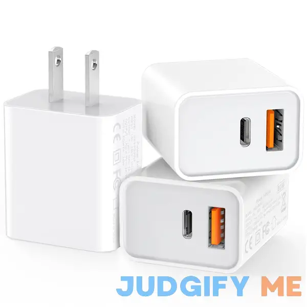 USB-C Wall Charger 20W Durable Dual Port QC+PD 3.0 Power Adapter USB-C Wall Charger 20W Durable Dual Port QC+PD 3.0 Power Adapter