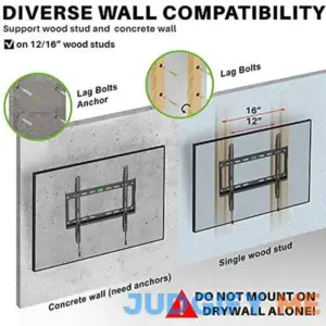 USX Mount Fixed Tv Wall Mount with Low Profile for Most 26-60 Inch LED