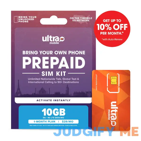 Ultra Mobile 30 Day Wireless Prepaid SIM Card Kit Ultra Mobile 30 Day Wireless Prepaid SIM Card Kit