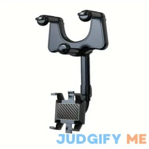 Universal Rotatable and Retractable Car Phone Holder Multifunctional 360° Rear View Mirror Holder Black 1pc