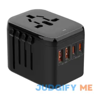Universal Travel Adapter Worldwide with 2 USB-C PD 2 USB-A QC and Multi AC Outlets