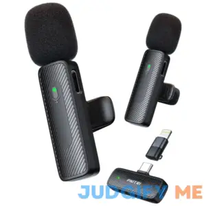 Upgraded 2Pcs Professional Wireless Lavalier Microphone for iPhone