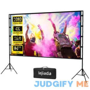 Upgraded Projector Screen with Stand Portable Projection Screen lejiada 16:9 4K HD Projections Movies Screen with Carry Bag for Indoor Outdoor Home