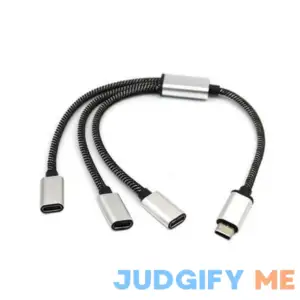 Usb C Male to Two Usb C Female Splitter Hub Cable for Type-C Charger Powerbanks Y0x6