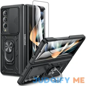 VEGO for Samsung Z Fold 4 Case with Slide Camera Cover & Screen Protector Built Cover Case