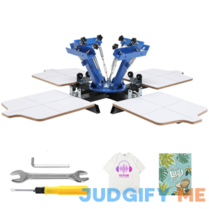VEVOR Screen Printing Machine 4 Color 4 Station 360° Rotable Silk Screen Printing Press