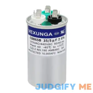 VEXUNGA 35/5 uF 35+5 MFD 370V or 440V Dual Run Start Round A/C Capacitor CBB65B Air Conditioner Capacitors for AC Unit Fan Motor Start or Heat Pump