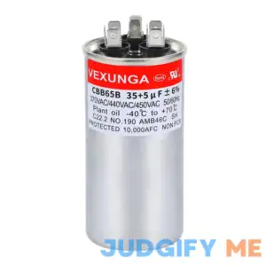 VEXUNGA AC Capacitor 35+5 uF 35/5 MFD 370 or 440 or 450 VAC CBB65B Dual Run Start Capacitors for Air Conditioner Compacitor Motor or Compressor Fan