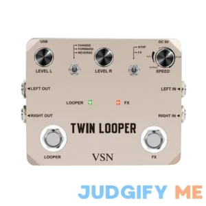 VSN Twin Looper Electric Guitar Effect Pedal Loop Station 11 Types of Play with 10 Minutes of Recording Time