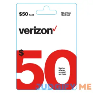 Verizon Wireless $50 Prepaid Refill Card