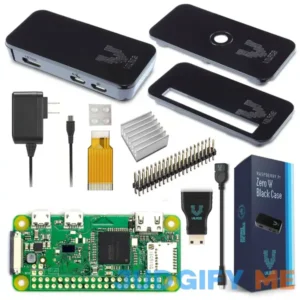 Vilros Raspberry Pi Zero W Basic Starter Kit Black Case Edition-Includes Pi Zero W -Power Supply Premium Black Case