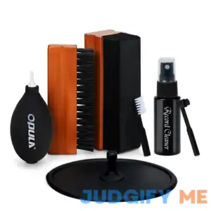 Vinyl Record Cleaning Kit - Complete 7-in-1 Vinyl Record Cleaner Solution - Velvet Brush - Microfiber Brush - Stylus Brush - Label Protector - Air