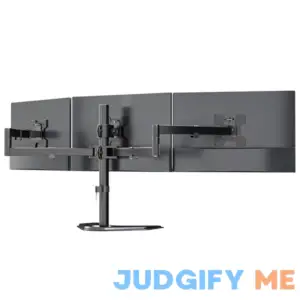 WALI Triple Monitor Stand Free Standing Three LCD Monitor Fully Adjustable Desk Mount Fits 3 Screens up to 27 inch