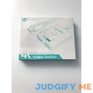 WARRKY HDMI Switch 2 in 1 out 4K@60Hz WARRKY 33ft Fixed Braided HDMI cable