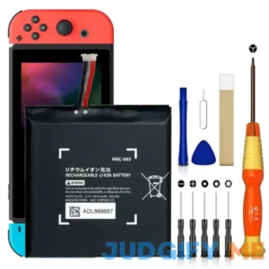 WUHAO for Nintendo Switch Battery HAC-003 Upgraded for Nintendo Switch Console HAC-001 HAC-001(-01) Replacement Battery with Adhesive Tape Tool