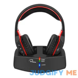 WallarGe Wireless Headphones for TV Watching with 5.8GHz RF Transmitter Charging Dock
